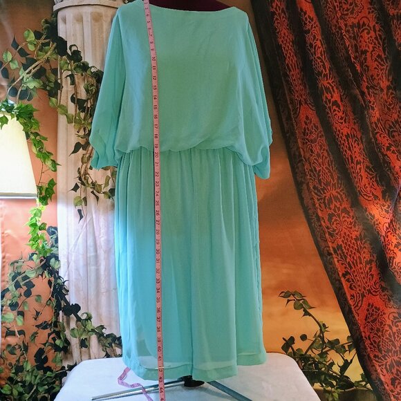 EUC: Shelby & Palmer Sze 22W Mint Green Chiffon Dress - Picture 5 of 6